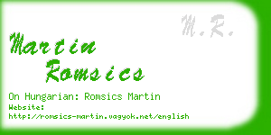 martin romsics business card